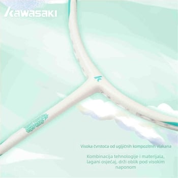 Kawasaki 4U Badminton Reket, Okvir od karbonskog kompozita, Najlon vlakna, Duljina 675 mm, Težina 80–84 g, Drška G5