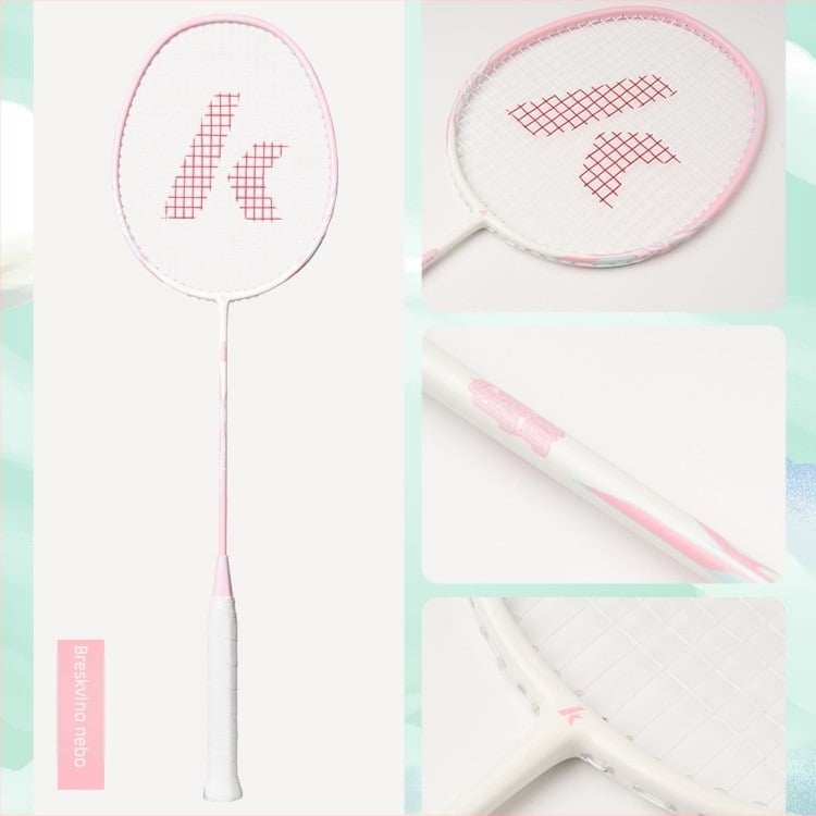 Kawasaki 4U Badminton Reket, Okvir od karbonskog kompozita, Najlon vlakna, Duljina 675 mm, Težina 80–84 g, Drška G5
