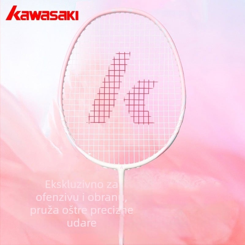Kawasaki 4U Badminton Reket, Okvir od karbonskog kompozita, Najlon vlakna, Duljina 675 mm, Težina 80–84 g, Drška G5