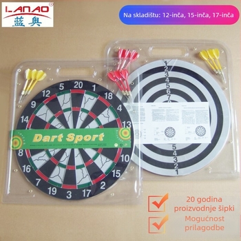 Set dartboard od papira s biljnim vlaknima, dvostrani papirnati cilj, debljina 1 cm, kutija od 36 komada, modeli LA-12767/15767/17767