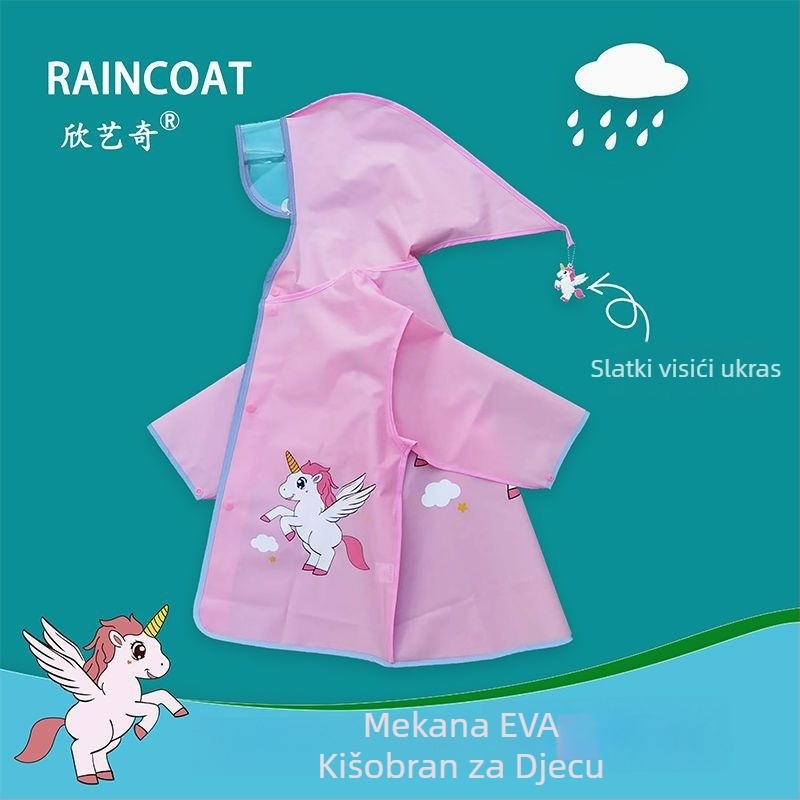 Dječji kišni pončo za cijelo tijelo, EVA materijal, debeli stil, crtić dizajn