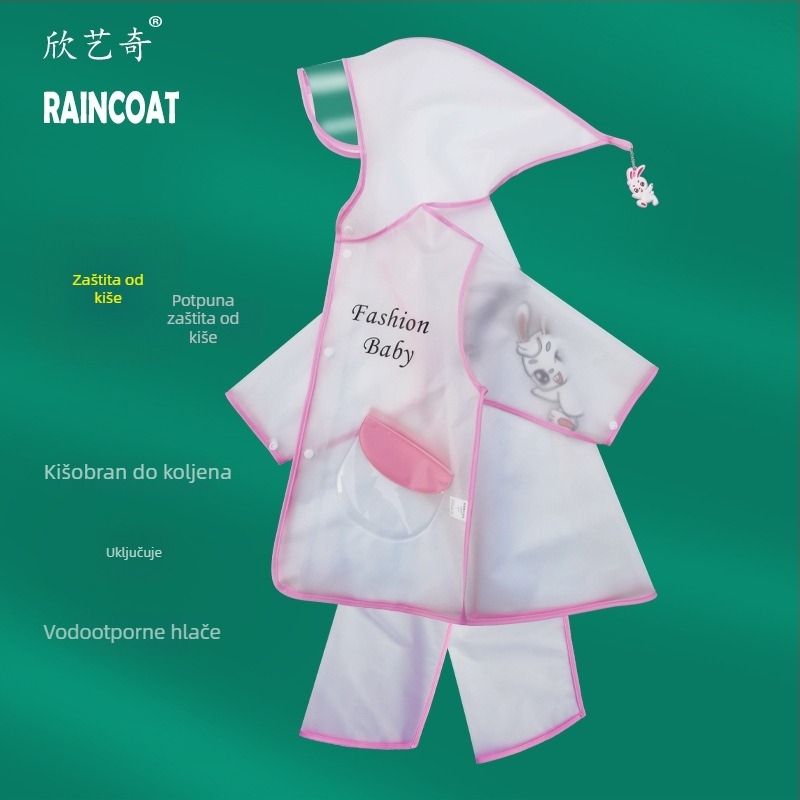 Dječji kišni pončo za cijelo tijelo, EVA materijal, debeli stil, crtić dizajn