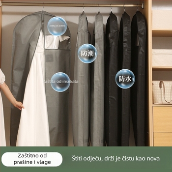 Set zaštitnih futrola za odjeću s prozirnim prozorom, jednostavan moderni stil; PEVA materijal; za odijelo, kaput, perjanu jaknu i vjenčanu haljinu; zaštita od prašine i vlage; za putovanja ili skladištenje u spavaćoj sobi.