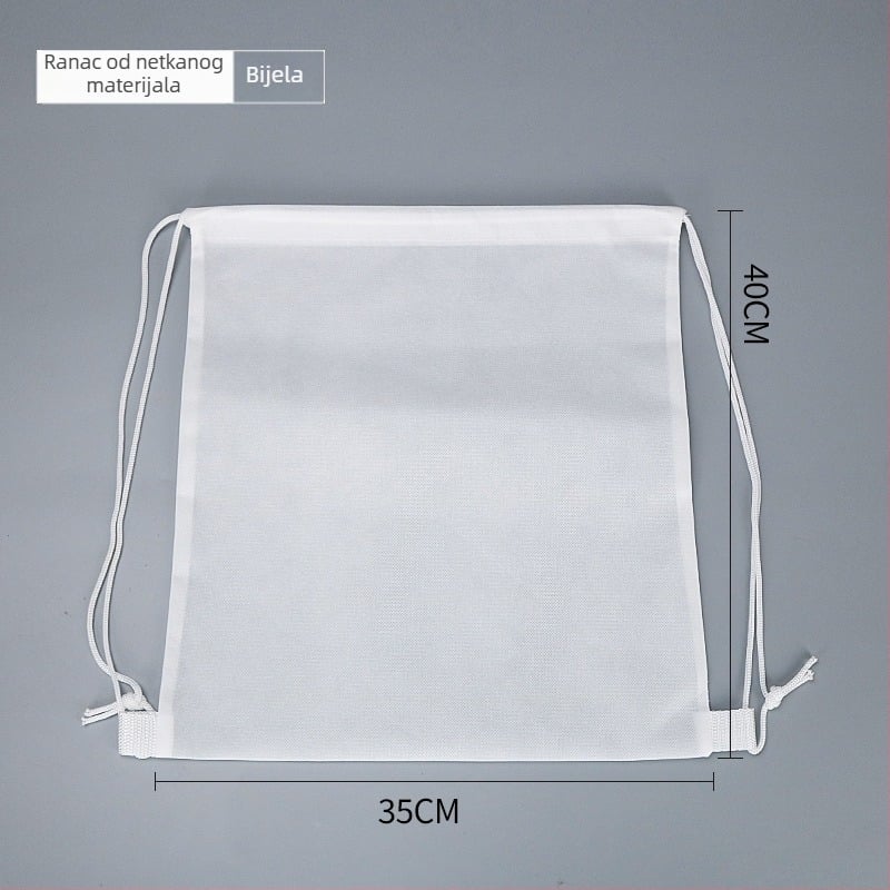 Netkani ruksak sa šniranjem zatvaračem, spunbond netkano platno, otisak toplinskog transfera, prilagodljiv