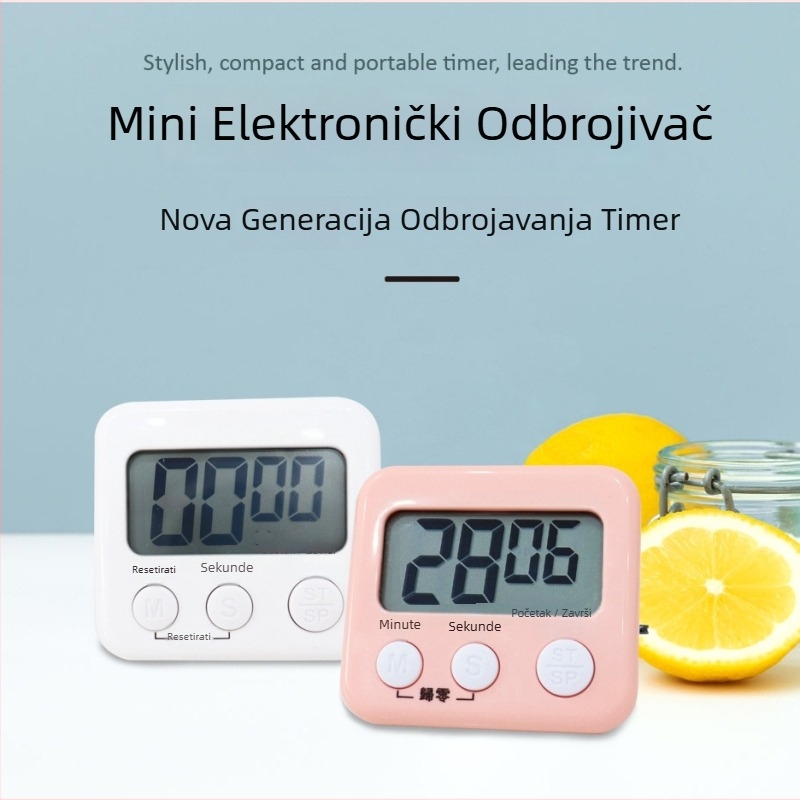 Kaitai KT digitalni timer s alarmom i kronografom, LED prikaz, napajanje baterijom, ABS kućište, pravokutnog oblika