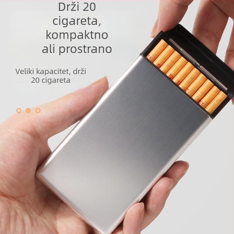 Metalni držač cigareta, ultra-tanki, klizni poklop, 20 komada, moderni minimalistički stil