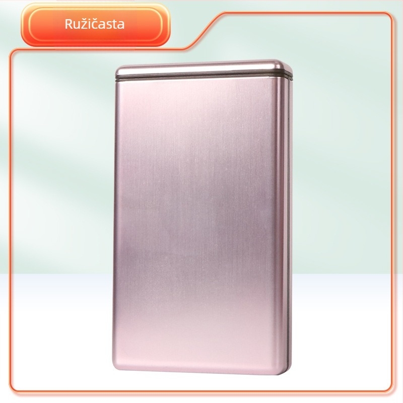 Metalni držač cigareta, ultra-tanki, klizni poklop, 20 komada, moderni minimalistički stil
