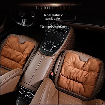 Jastučić za sjedalo automobila - površina: vunasta pletena tkanina; punilo: flanel pamuk; zima; set od više komada