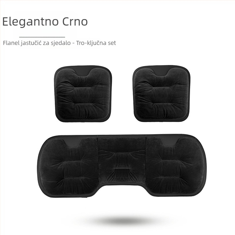 Jastučić za sjedalo automobila - površina: vunasta pletena tkanina; punilo: flanel pamuk; zima; set od više komada