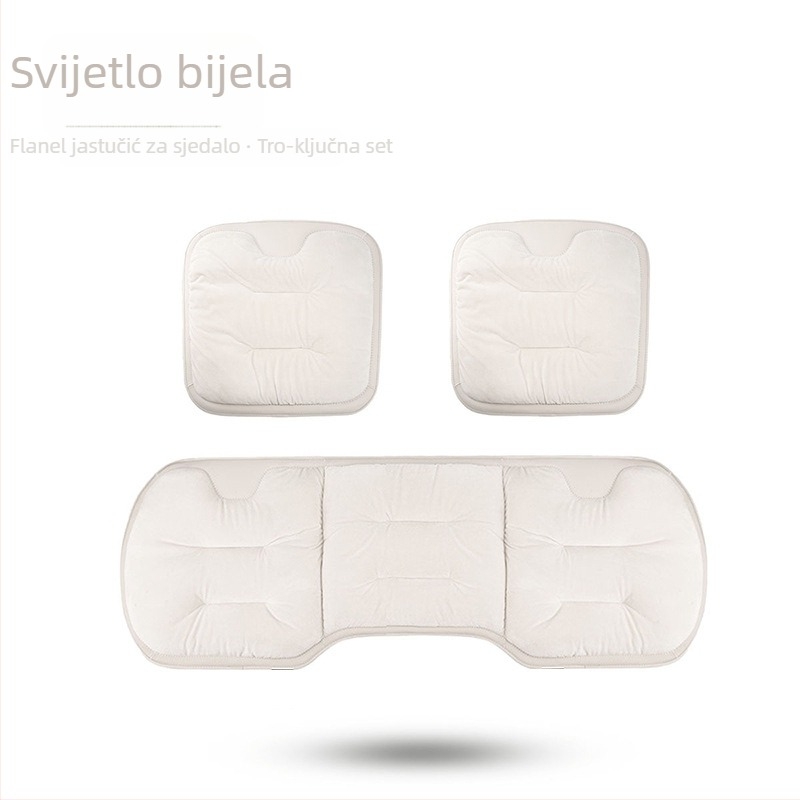 Jastučić za sjedalo automobila - površina: vunasta pletena tkanina; punilo: flanel pamuk; zima; set od više komada