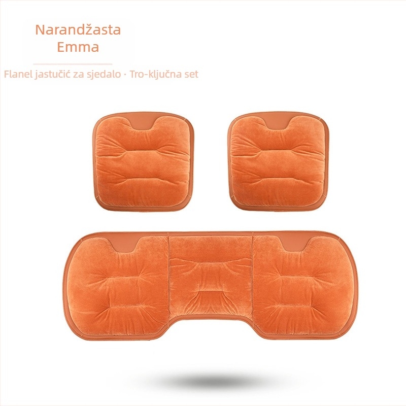 Jastučić za sjedalo automobila - površina: vunasta pletena tkanina; punilo: flanel pamuk; zima; set od više komada