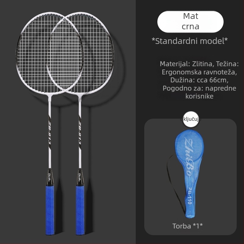 Reket badminton s Ferroalloy okvirom, nylon strunama, za početnike i juniore, umjerena tvrdoća šipke, pogodna za fitness i trčanje