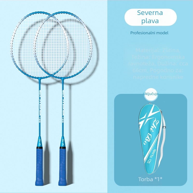 Reket badminton s Ferroalloy okvirom, nylon strunama, za početnike i juniore, umjerena tvrdoća šipke, pogodna za fitness i trčanje