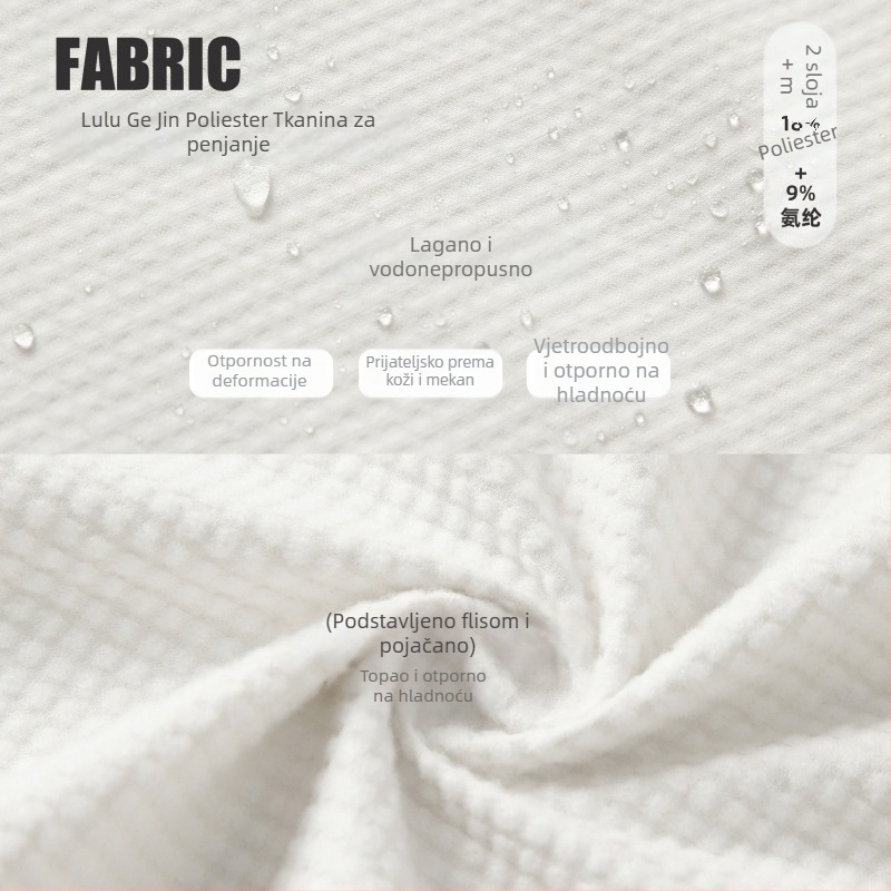 Ženska vanjska sportska jakna: vodootporna i otporna na vjetar, sa stojećim ovratnikom, dugim rukavima, bez podstava