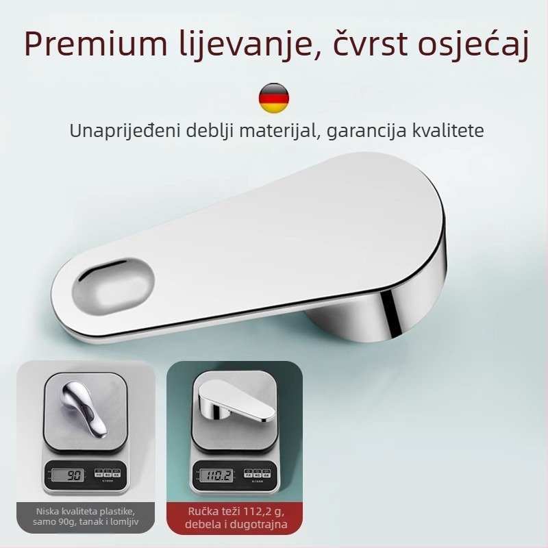 Držač slavine za hladnu i toplu vodu s kutnim ventilom i jezgrom – ABS + nehrđajući čelik, moderan minimalistički stil, Yipin Impression