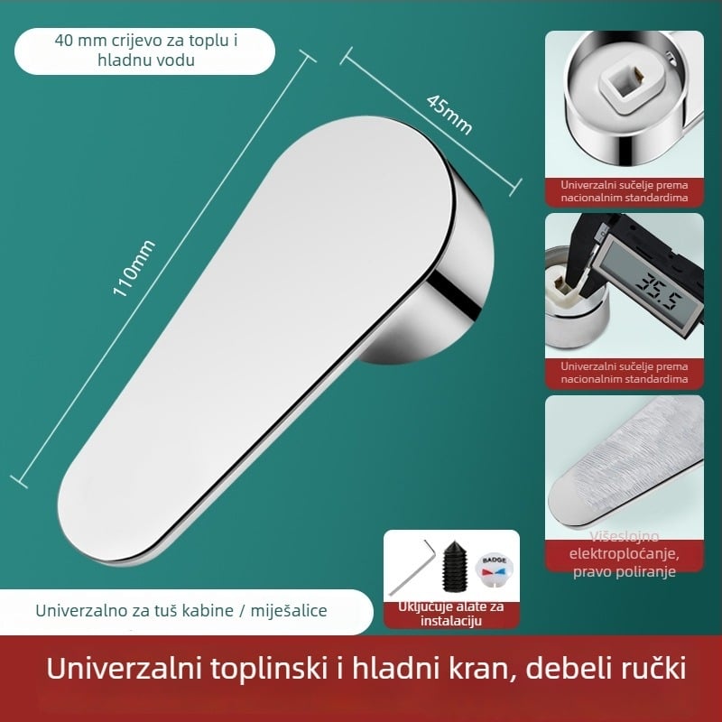 Držač slavine za hladnu i toplu vodu s kutnim ventilom i jezgrom – ABS + nehrđajući čelik, moderan minimalistički stil, Yipin Impression