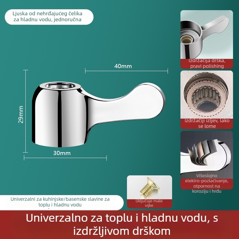 Držač slavine za hladnu i toplu vodu s kutnim ventilom i jezgrom – ABS + nehrđajući čelik, moderan minimalistički stil, Yipin Impression