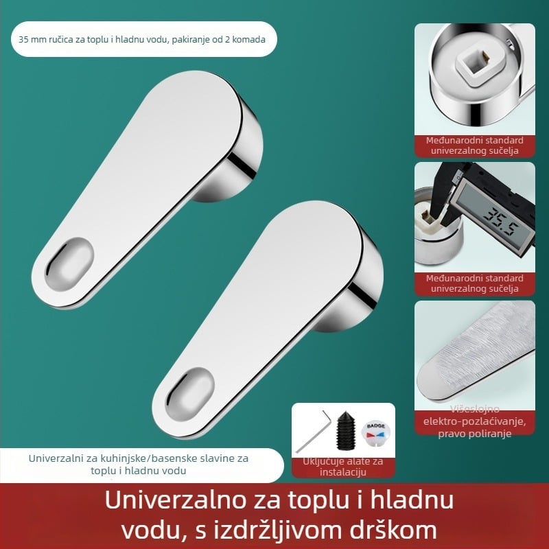 Držač slavine za hladnu i toplu vodu s kutnim ventilom i jezgrom – ABS + nehrđajući čelik, moderan minimalistički stil, Yipin Impression