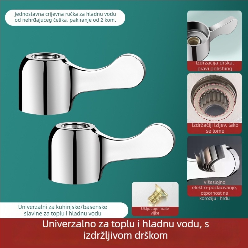 Držač slavine za hladnu i toplu vodu s kutnim ventilom i jezgrom – ABS + nehrđajući čelik, moderan minimalistički stil, Yipin Impression