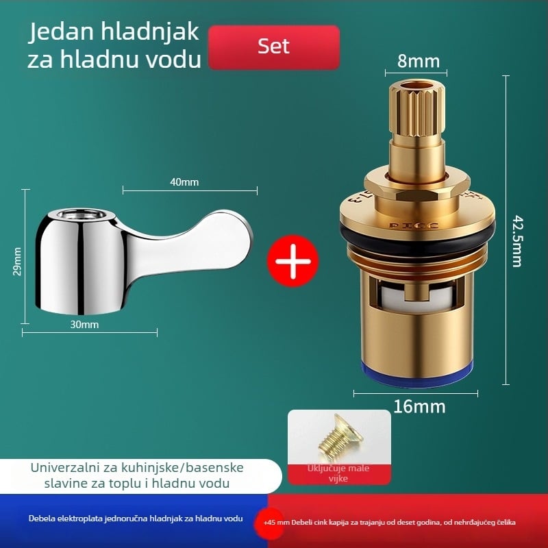 Držač slavine za hladnu i toplu vodu s kutnim ventilom i jezgrom – ABS + nehrđajući čelik, moderan minimalistički stil, Yipin Impression