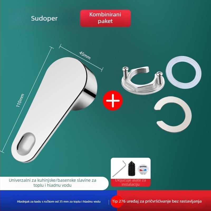 Držač slavine za hladnu i toplu vodu s kutnim ventilom i jezgrom – ABS + nehrđajući čelik, moderan minimalistički stil, Yipin Impression