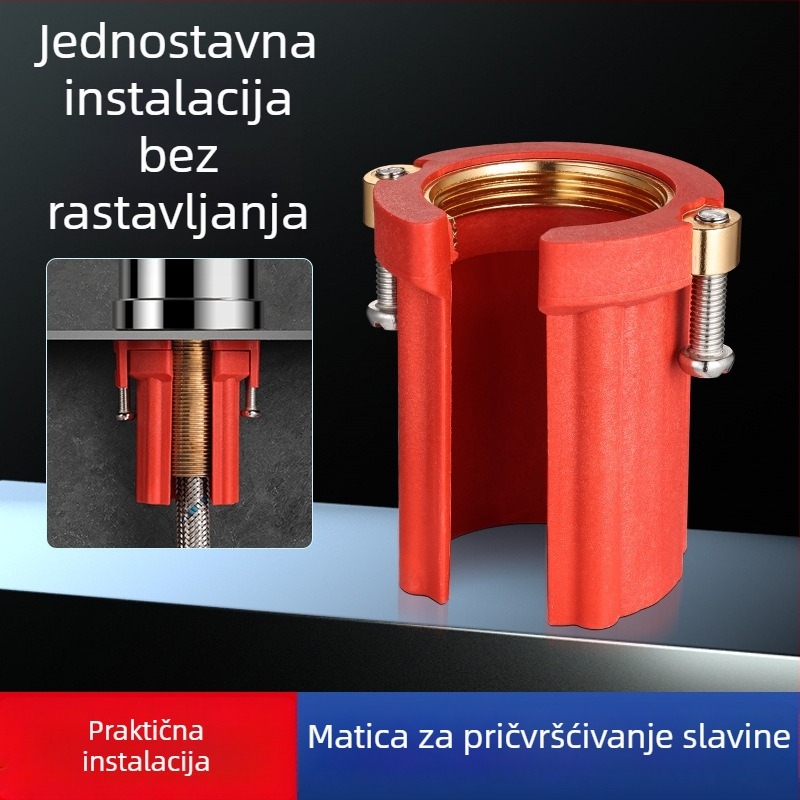 Držač slavine za hladnu i toplu vodu s kutnim ventilom i jezgrom – ABS + nehrđajući čelik, moderan minimalistički stil, Yipin Impression
