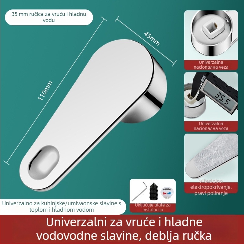 Ručka za miješanje toplu i hladnu vode, model HNGT02140, ABS + nehrđajući čelik, marka Yipin Impression, moderan minimalistički stil