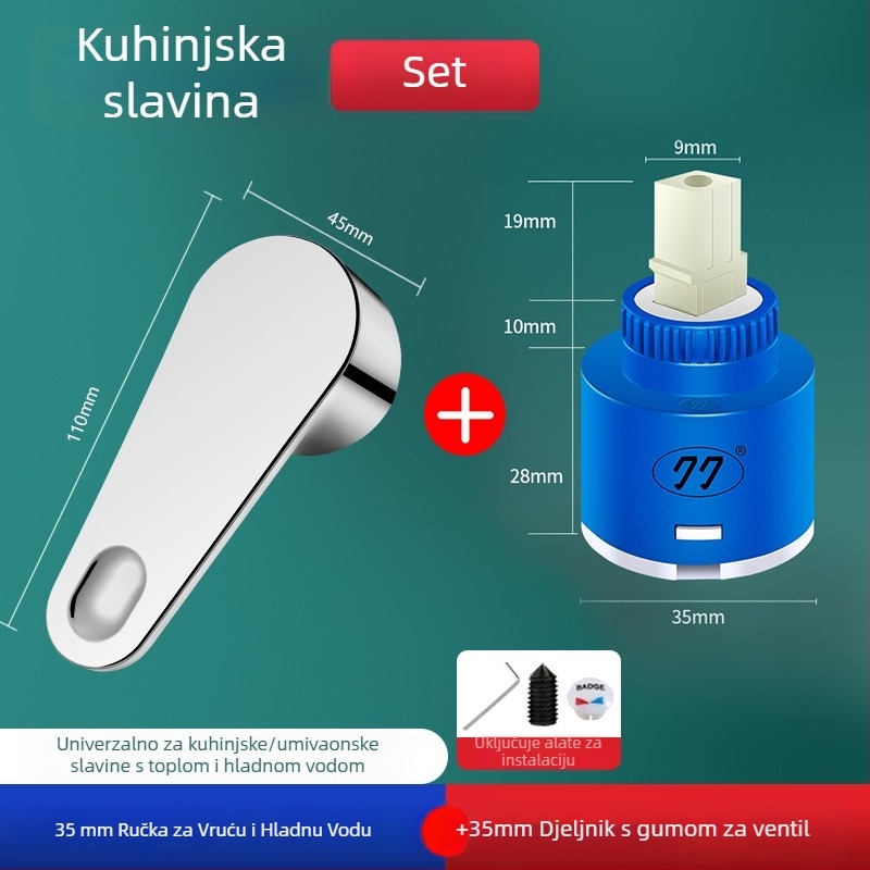 Ručka za miješanje toplu i hladnu vode, model HNGT02140, ABS + nehrđajući čelik, marka Yipin Impression, moderan minimalistički stil