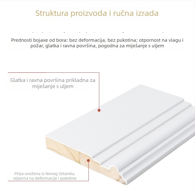 Drvena lajsna Weihuang | Moderan stil / Svijetli luksuz | Višeslojni model s drvenim završnim slojem