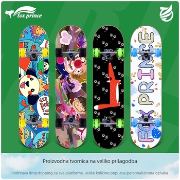 Skateboard FOXPRINE - aluminijska legura, dvostruki rocker, univerzalna upotreba, za početnike