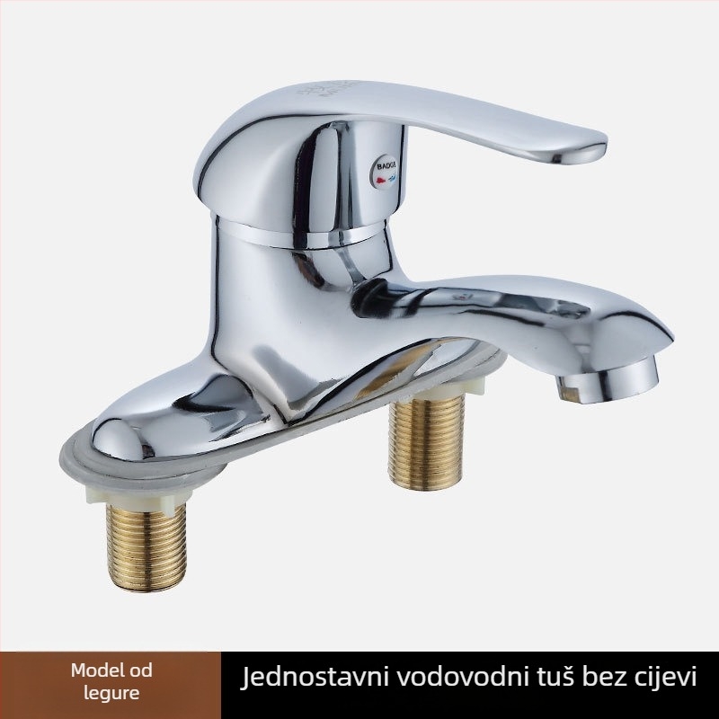 Kupaonski miješalica za umivaonik ispod ploče, dvoručni, dvostruko otvaranje, keramički ventil, 20 mm ulaz/izlaz