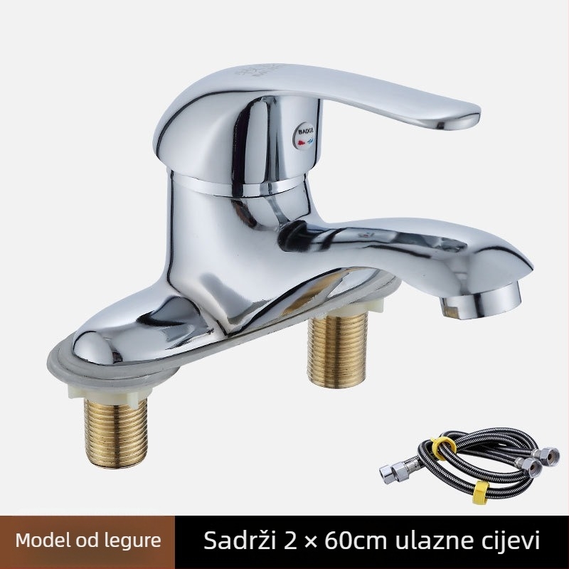 Kupaonski miješalica za umivaonik ispod ploče, dvoručni, dvostruko otvaranje, keramički ventil, 20 mm ulaz/izlaz