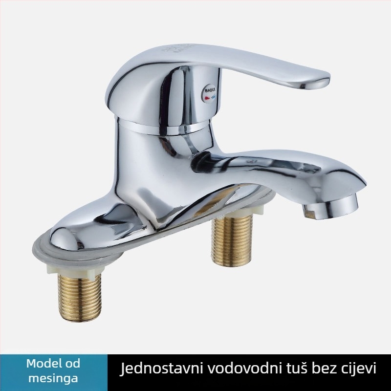 Kupaonski miješalica za umivaonik ispod ploče, dvoručni, dvostruko otvaranje, keramički ventil, 20 mm ulaz/izlaz