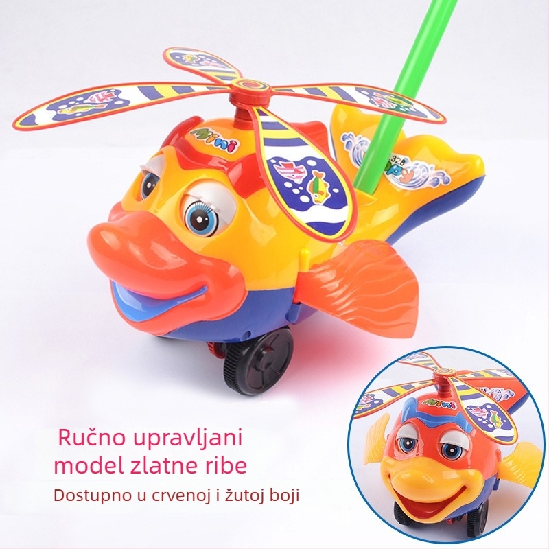 Dječja push walker igračka s jednostrukim dizajnom, zvončićem s glazbom, PVC interaktivna igračka za djecu 4–6 godina