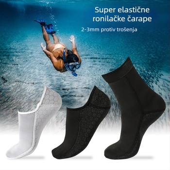 Potapljačke čarape, 3 mm, SBR materijal, izuzetno elastična tkanina, stil fliper čarape