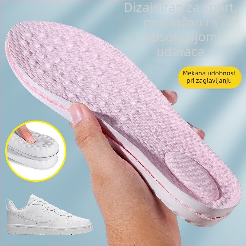 Sportske uloške – PU materijal s antibakterijskom vlaknastom tkaninom; prozračan i upija znoj; visoko elastično ublažavanje udara; masažni učinak i dezodorant; unisex, kompatibilne s tenisicama, kožnim cipelama, čizmama, casual i radnim cipelama