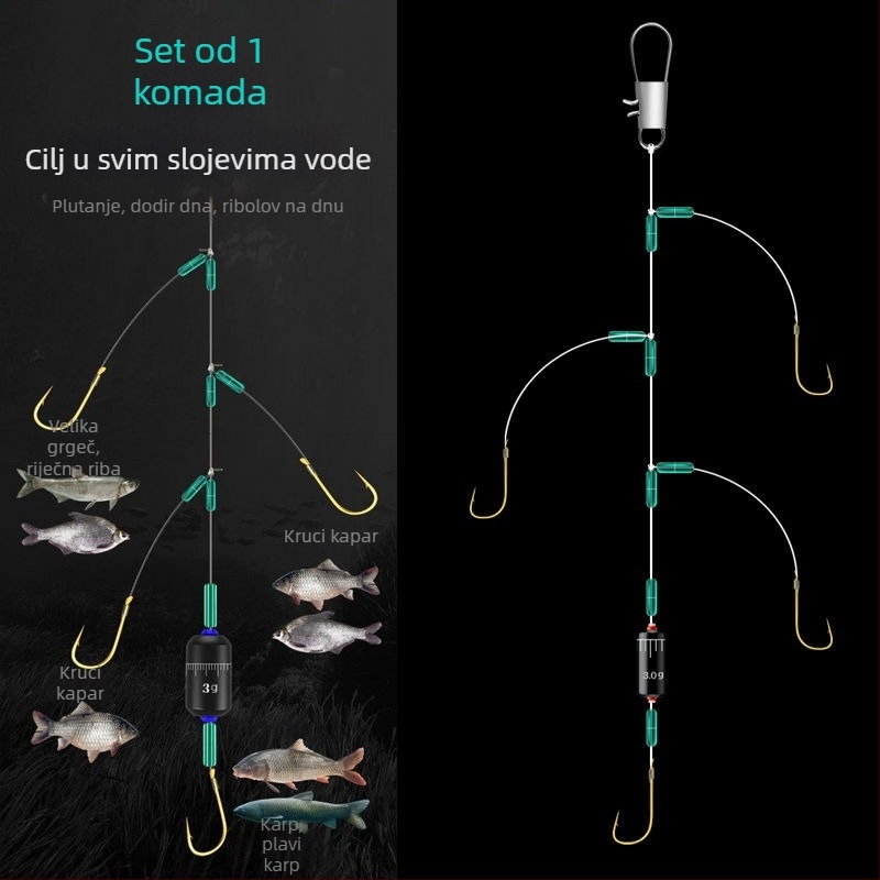 Kuka za najlonsku liniju s četiri udice, protiv zaplitanja