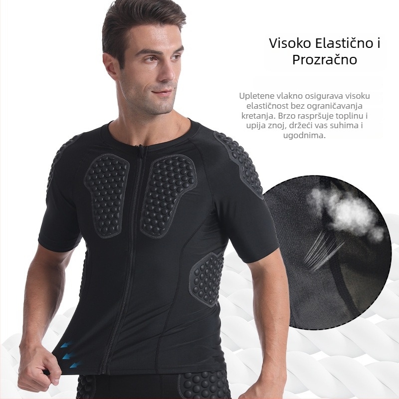 Kombinirani sportski zaštitni top — zaštita ramena, prsa i struka; materijal spandex; branda Morning Walk; za ragbi