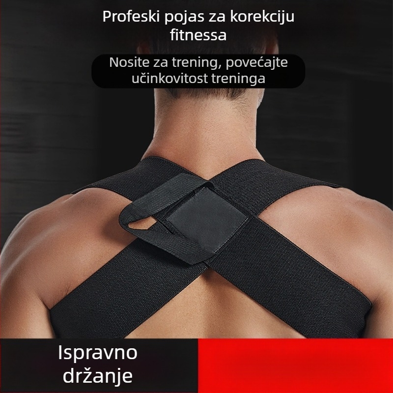 Trening traka za ramena za korekciju držanja, poliester-bavlna, za odrasle, sport i fitness, ramenski jastučić