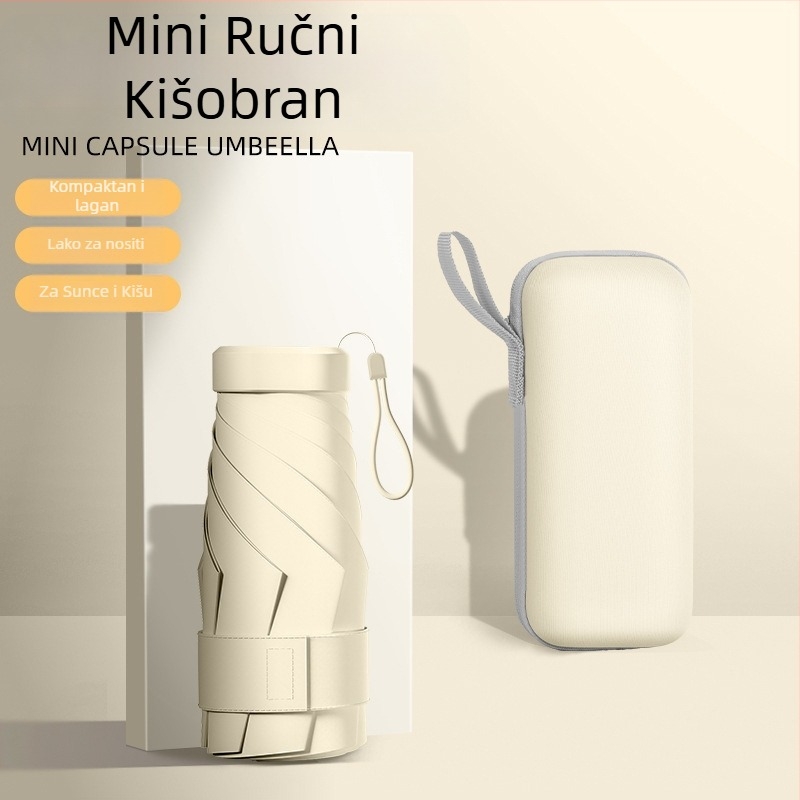 Petdijelni sunčanik i kišobran, ručno otvaranje, 6 rebara, UPF > 50, 210T tkanina