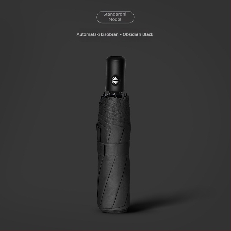 Automatski trodijelni kišobran s 8 rebara, plastična navlaka, aluminijska drška