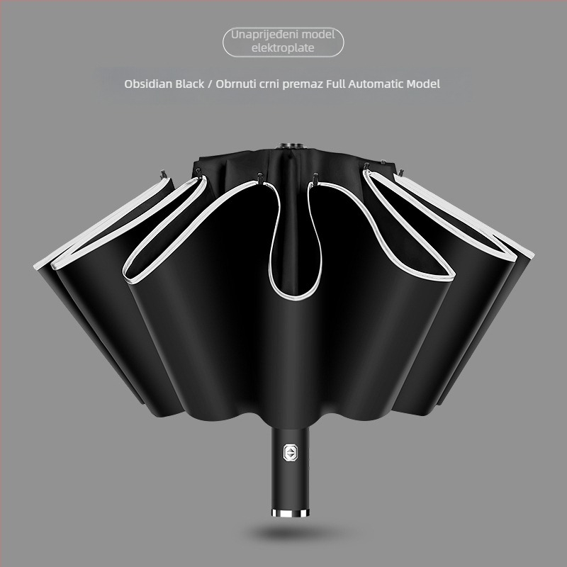 Automatski trodijelni kišobran s 8 rebara, plastična navlaka, aluminijska drška