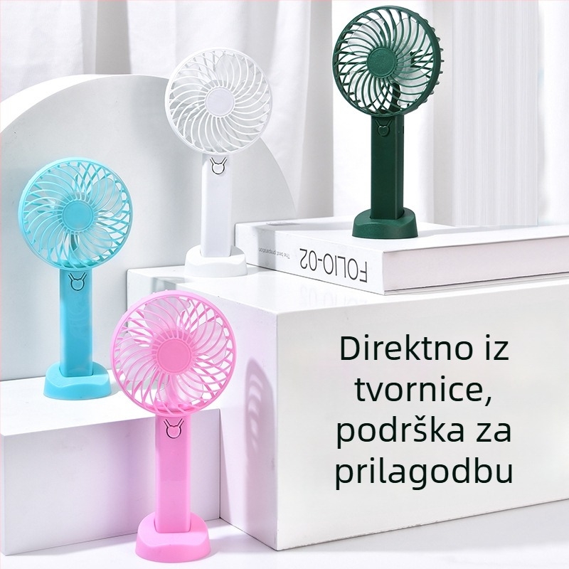 Prijenosni vanjski ručni ventilator, USB punjivi, tih, 4 lopatice, 3 brzine