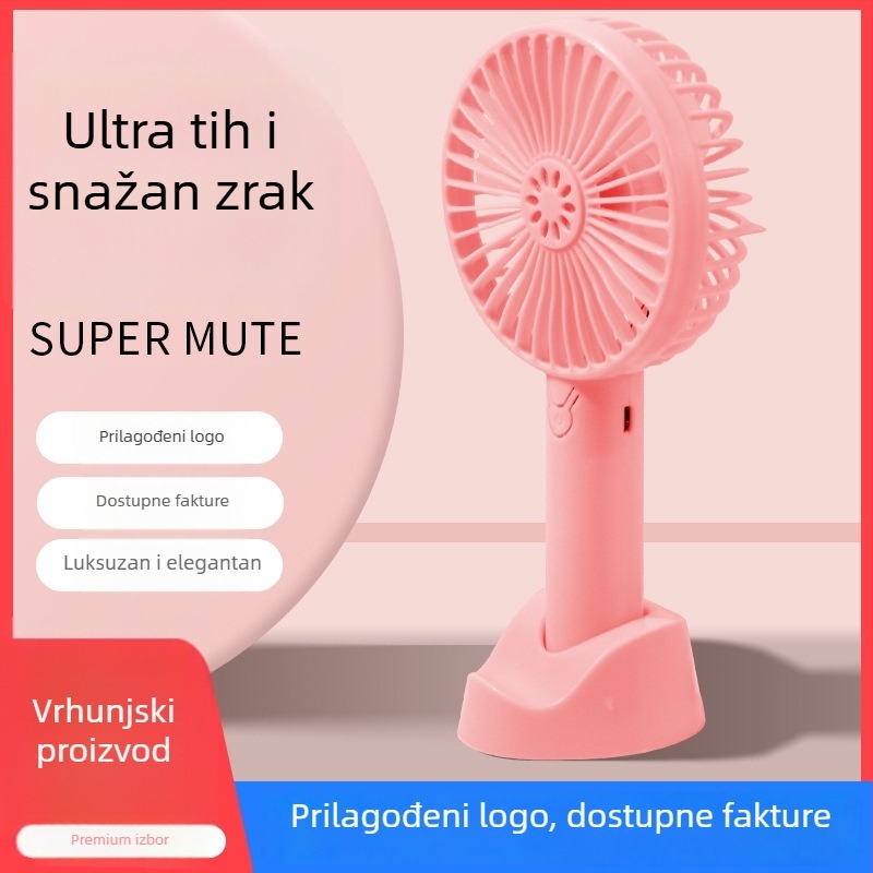 Prijenosni vanjski ručni ventilator, USB punjivi, tih, 4 lopatice, 3 brzine