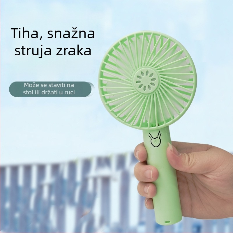 Prijenosni vanjski ručni ventilator, USB punjivi, tih, 4 lopatice, 3 brzine