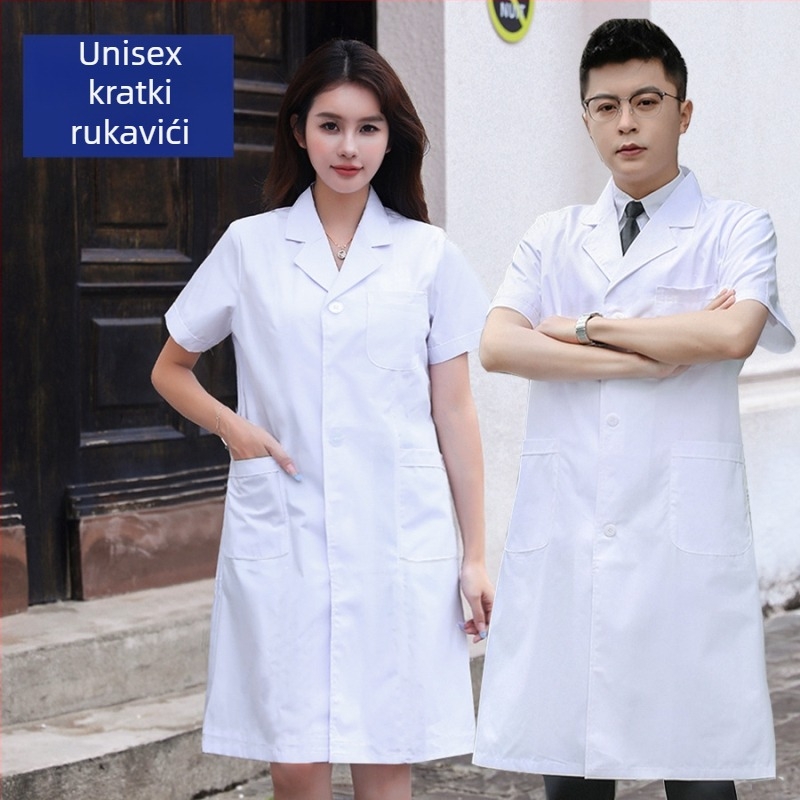 Unisex medicinski kaput za klinike i laboratorije, pamuk materijal, vlage odvodi i upijanje znoja, Medical Diamond marka, pogodan za sve četiri sezone, proljeće 2025.