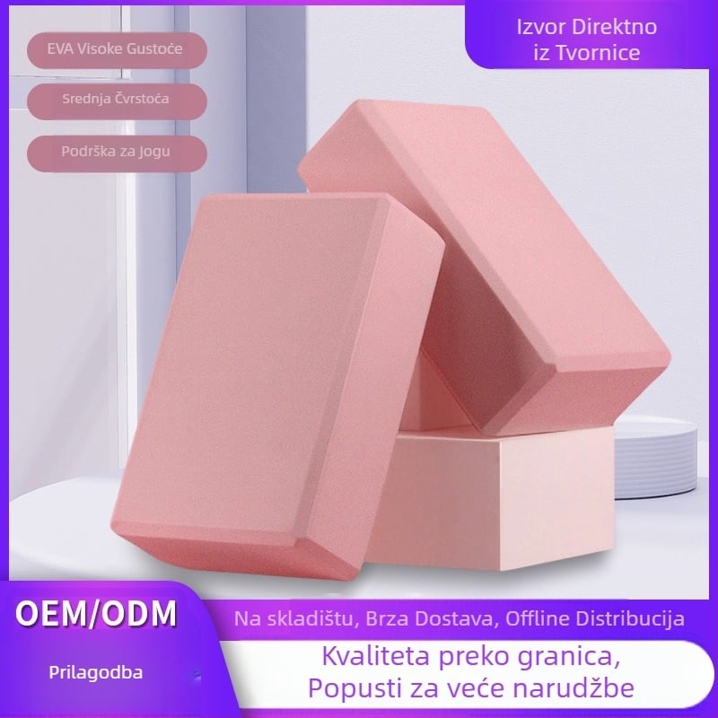 Joga blok EVA, visoke gustoće, 190 g, debljina 10 mm, mogućnost prilagođene obrade