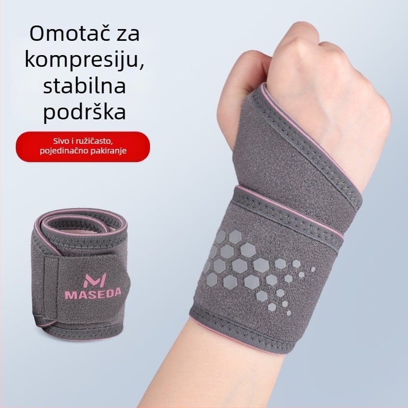 Prozračna kompresijska zaštita zapešća s omotom palca za sportove; Materijali: neopren/OK tkanina/nylon; Zaštićeni dio: zapešće; Primjenjivi sportovi: košarka, nogomet, badminton, odbojka, bejzbol, stolni tenis