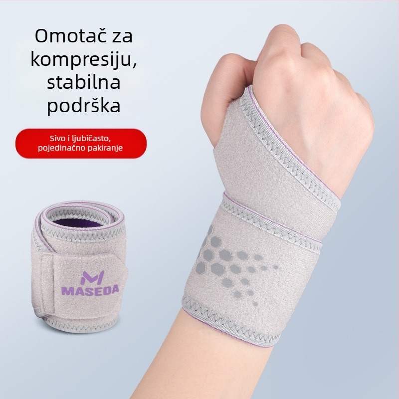 Prozračna kompresijska zaštita zapešća s omotom palca za sportove; Materijali: neopren/OK tkanina/nylon; Zaštićeni dio: zapešće; Primjenjivi sportovi: košarka, nogomet, badminton, odbojka, bejzbol, stolni tenis