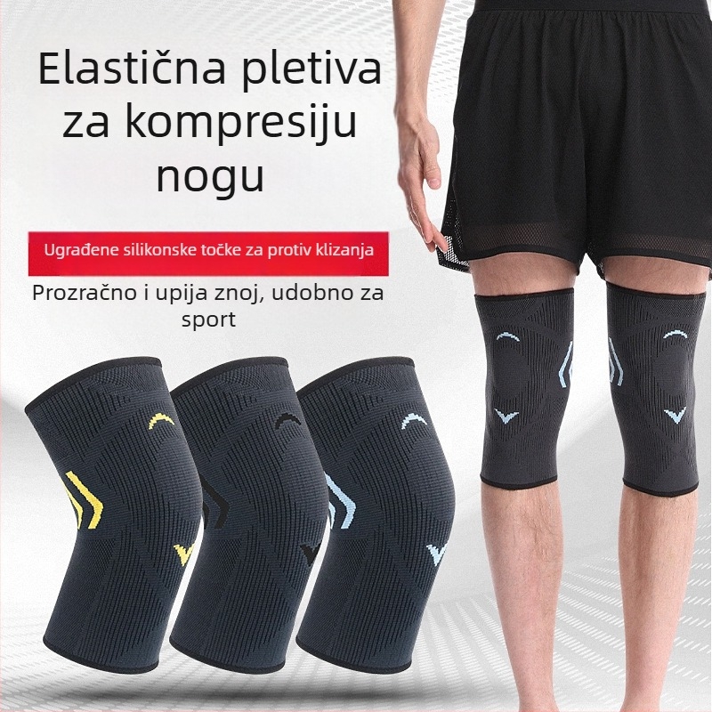 Koljen štitnik od najlona–spandeksa–lateksa, prozračan i upija znoj, zaštita koljena za trčanje, vožnju i sve sportove